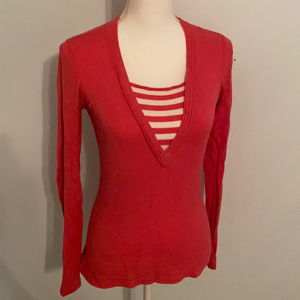 Pink v-neck sweater